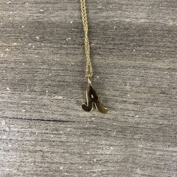 Baublebar 18K Gold Enamel Initial Necklace "A" Pendant Charm Adjustable - Picture 4 of 10